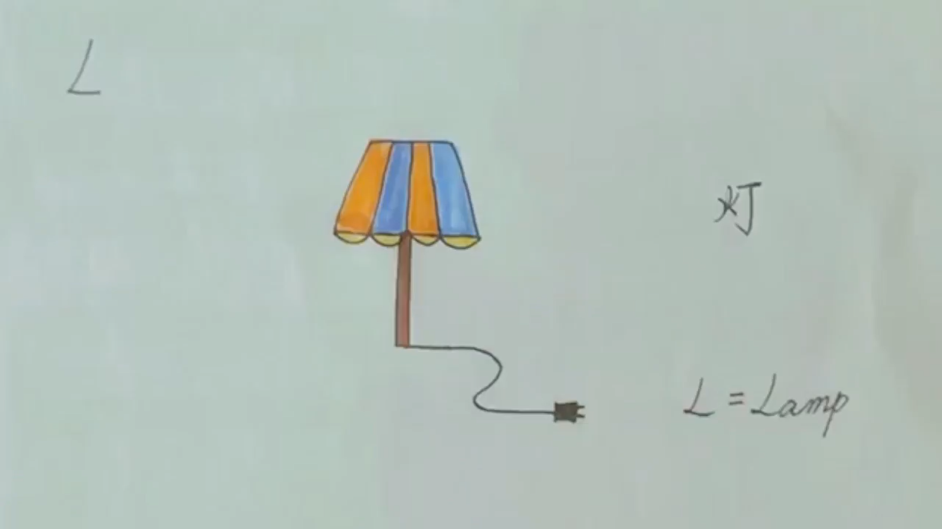 字母L变身台灯简笔画怎么画