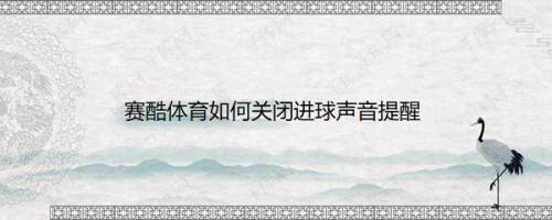 赛酷体育如何关闭进球声音提醒