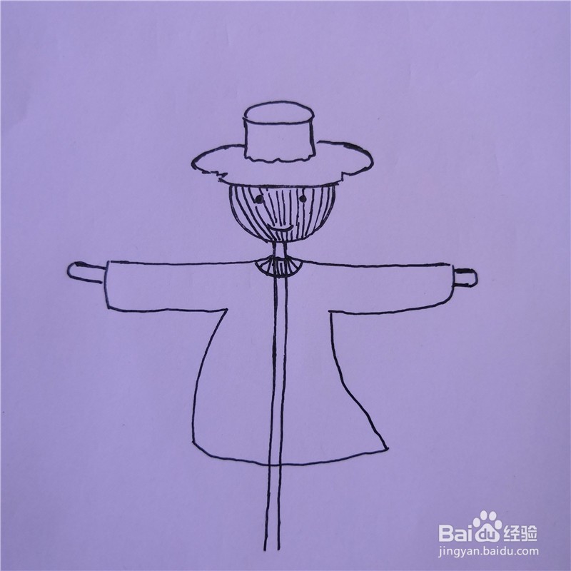 怎么画稻草人的简笔画?