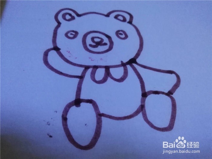 怎么样用简笔画画小熊