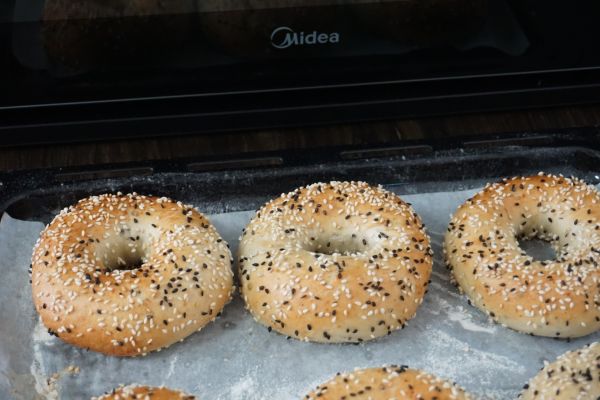 低脂低糖海盐芝士贝果全麦面包