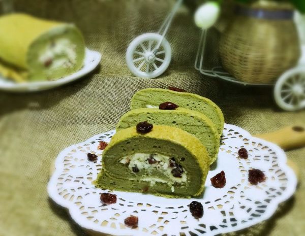 抹茶蔓越莓蛋糕卷