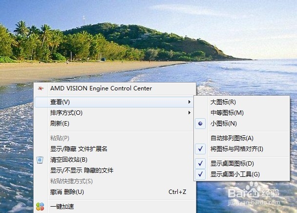 怎么把桌面的图标放大