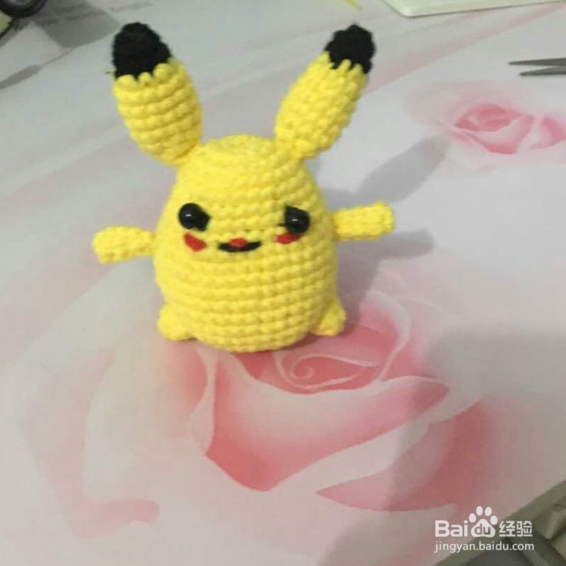 毛线玩偶皮卡丘的钩法教程