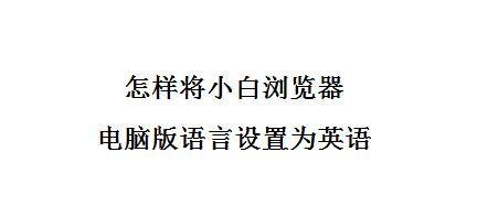 怎样将小白浏览器电脑版语言设置为英语 百度经验