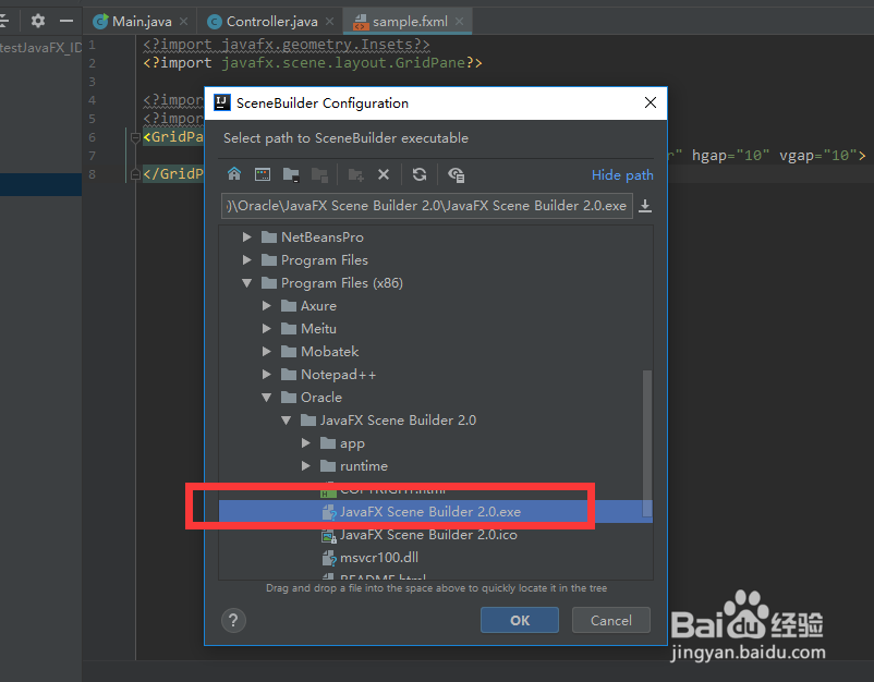 Intellij idea中使用scene builder？javaFX教程-百度经验