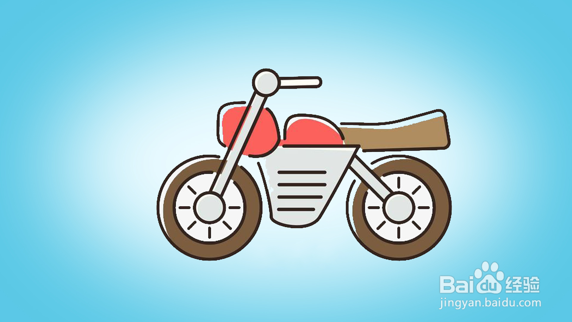 如何画卡通摩托车