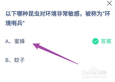 蚂蚁庄园哪种昆虫对环境非常敏感被称为环境哨兵