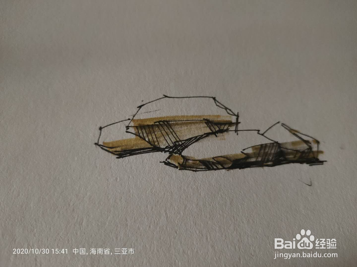 手绘马克笔石头上色