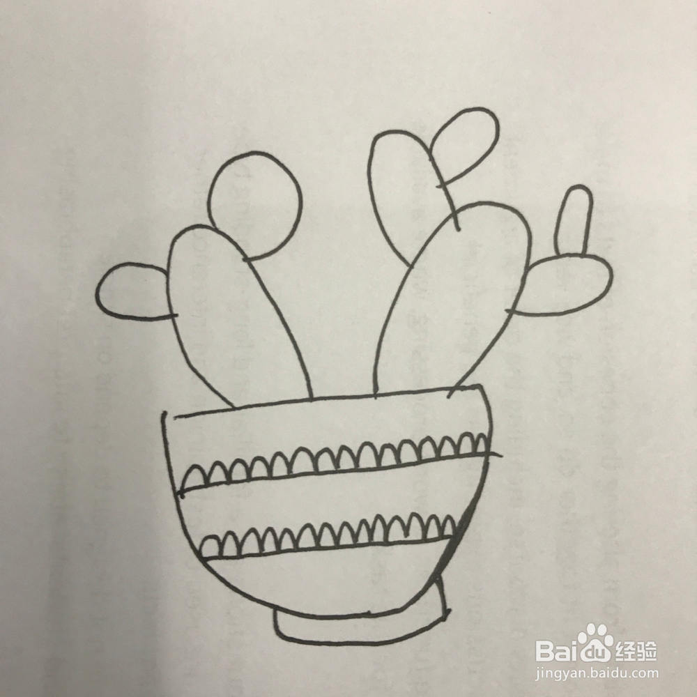 怎样画清新仙人掌简笔画