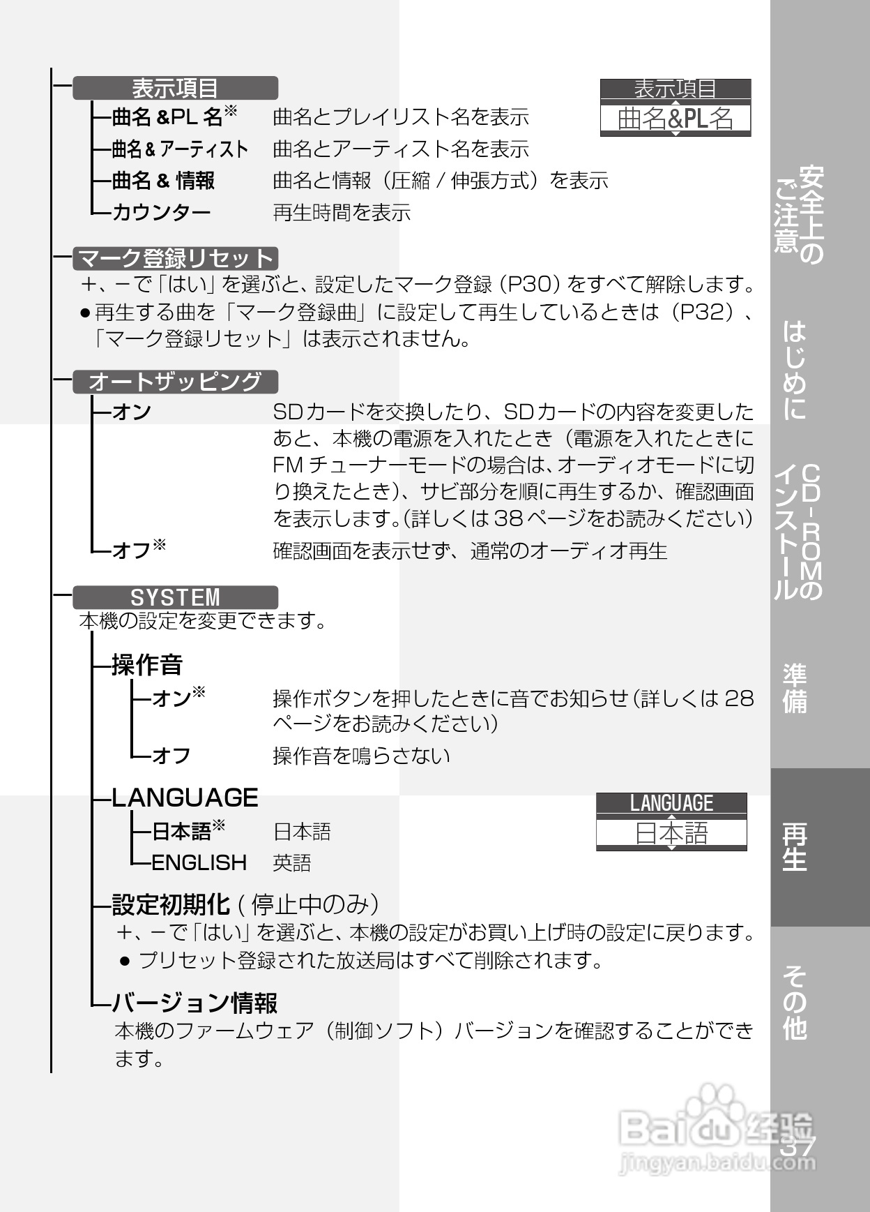 Panasonic SV-SD800N/SV-SD400V MP3播放器使用说明书:[4]