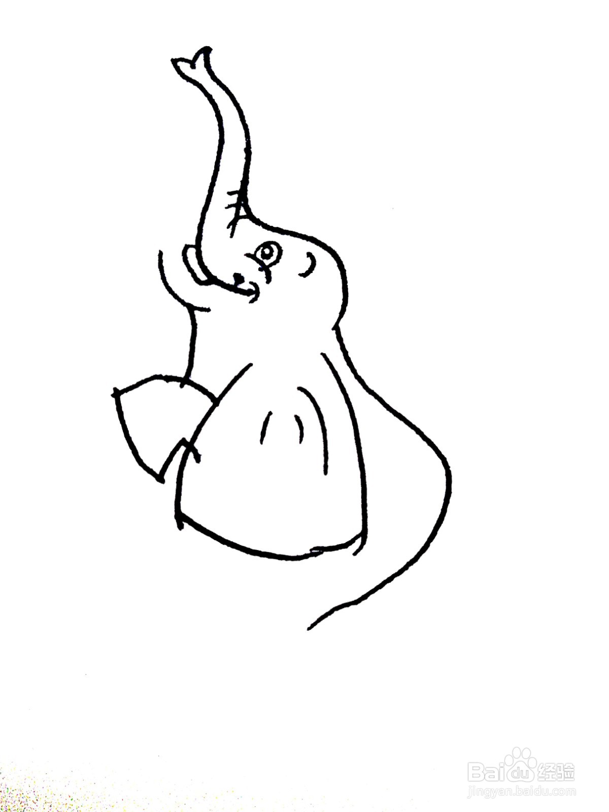 站着的大象线描画怎么画