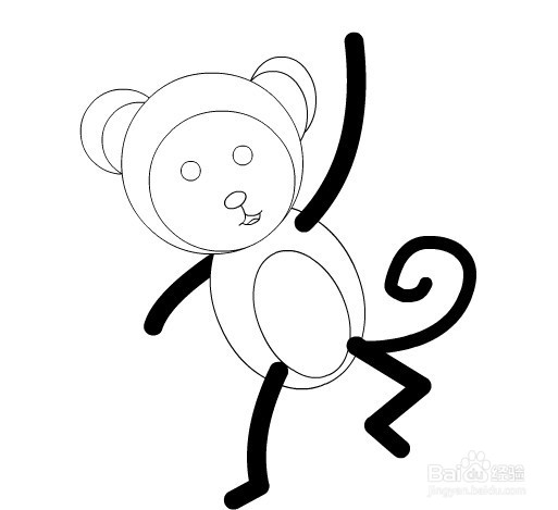 flash如何绘制一只卡通猴子