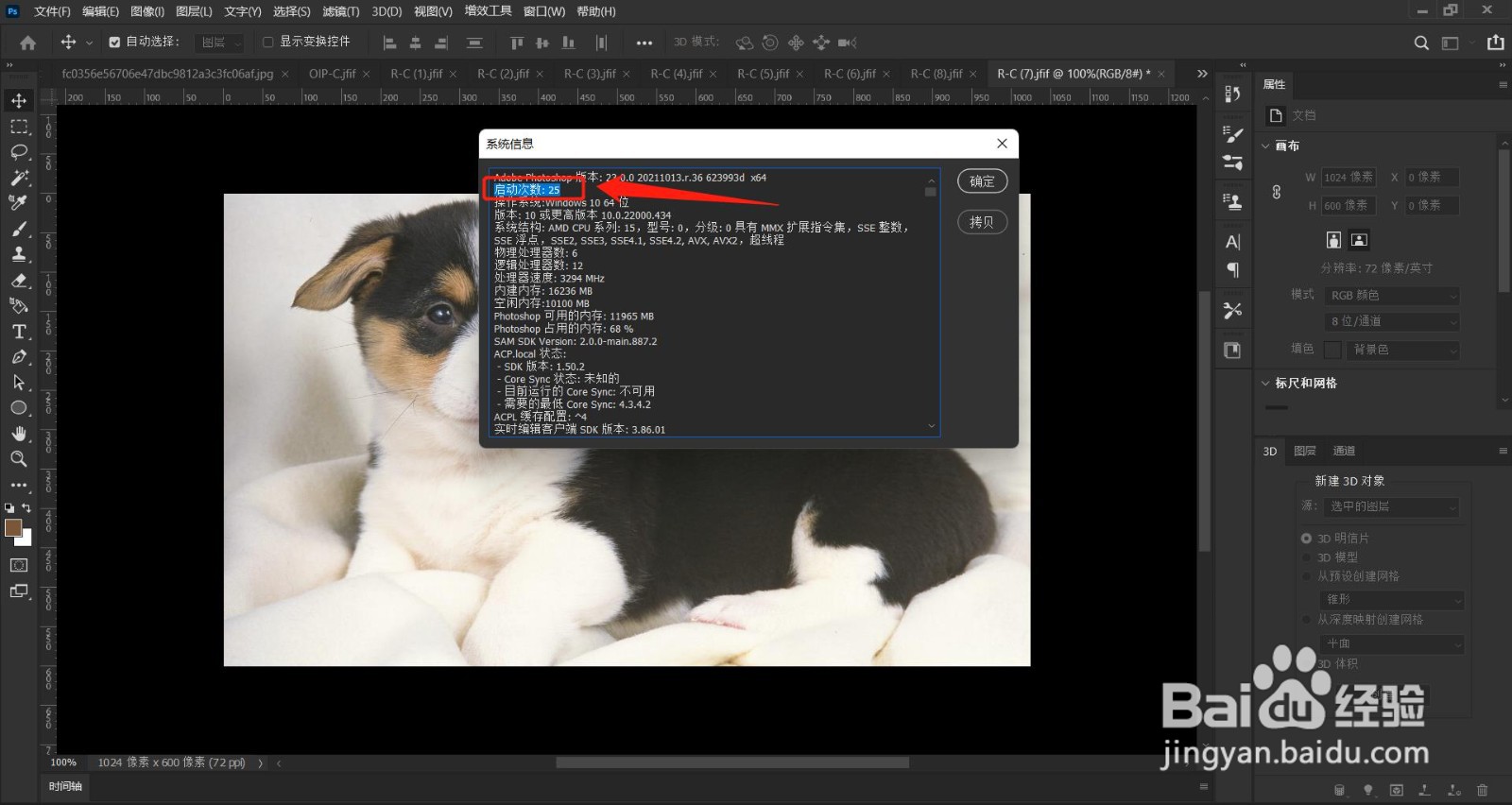PS(Photoshop2022)如何查看软件启动次数