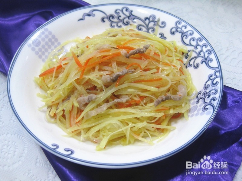 好吃的家常菜——胡萝卜肉三丝