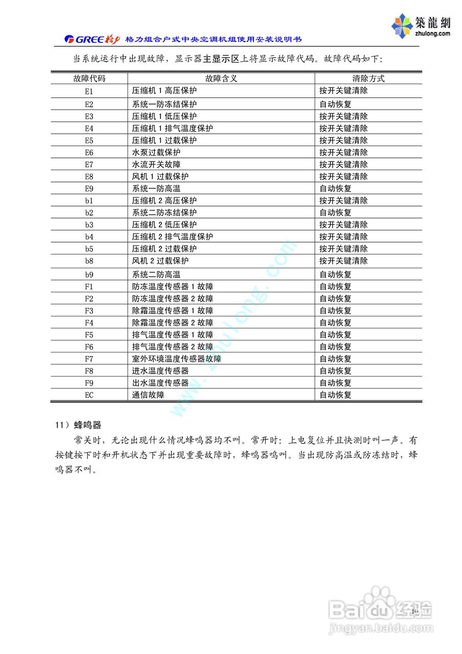 格力HLRD15WSZ中央空调机组使用安装说明书:[2]