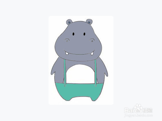 卡通河马简笔画