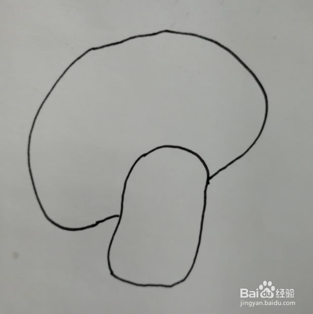 一对可爱的小蘑菇卡通简笔画的绘画方法