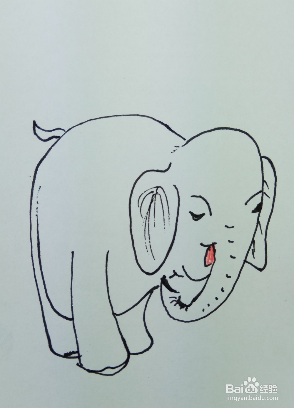 怎样画简笔画“可爱的大象”