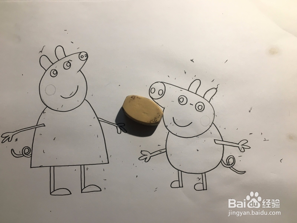 手绘：小猪佩奇 画佩奇和乔治 彩色涂鸦 简笔画