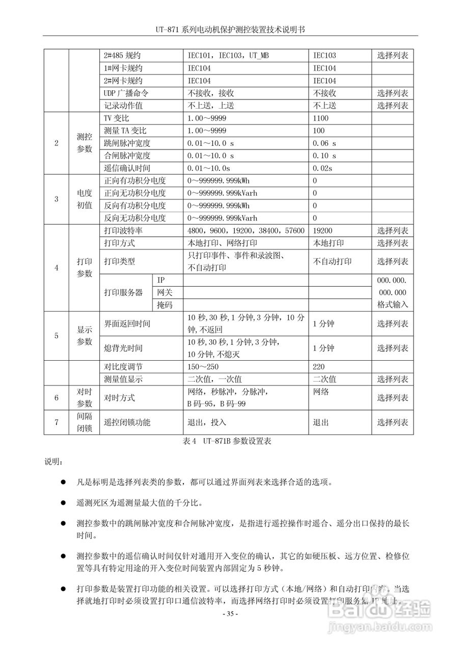 优特UT-871B电动机保护测控装置说明书:[4]