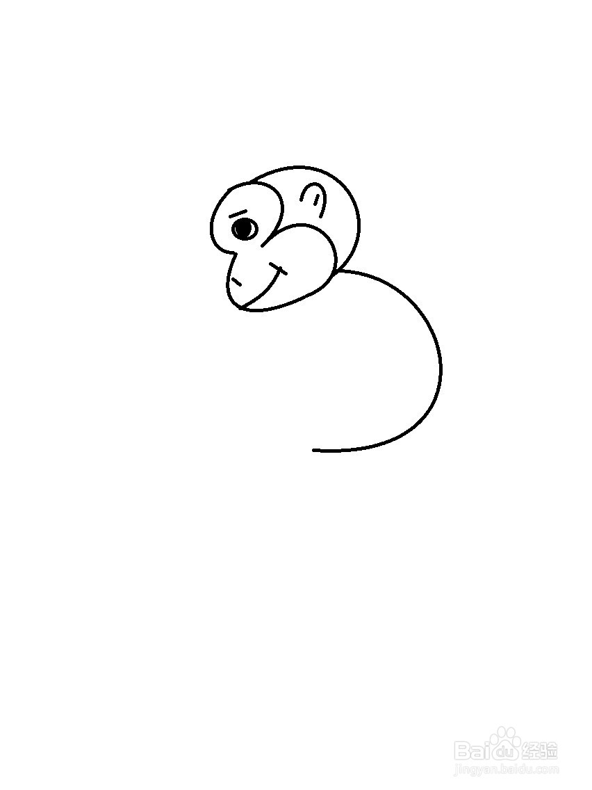 用数字3画猴子的方法