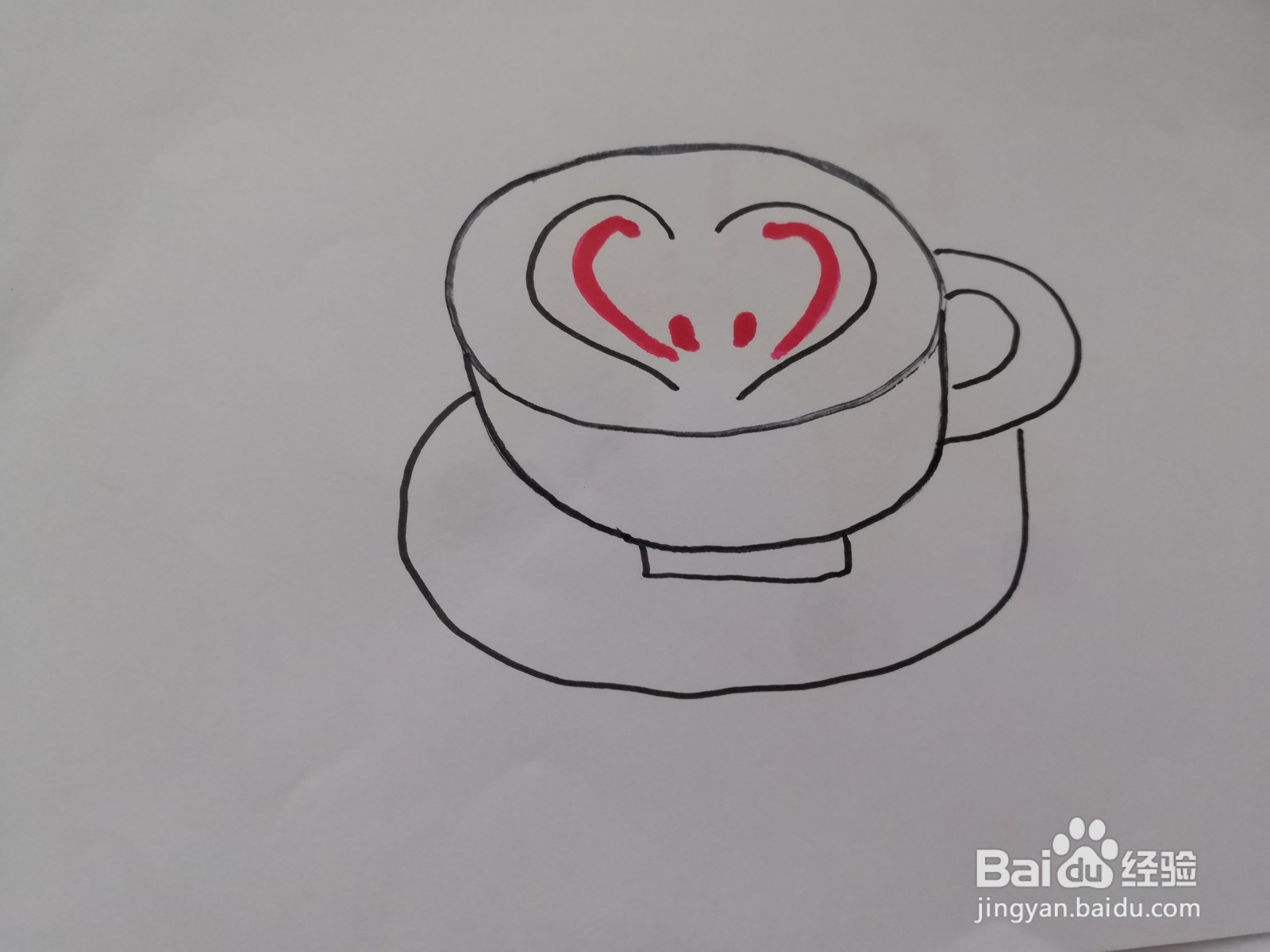 如何画一杯拿铁咖啡