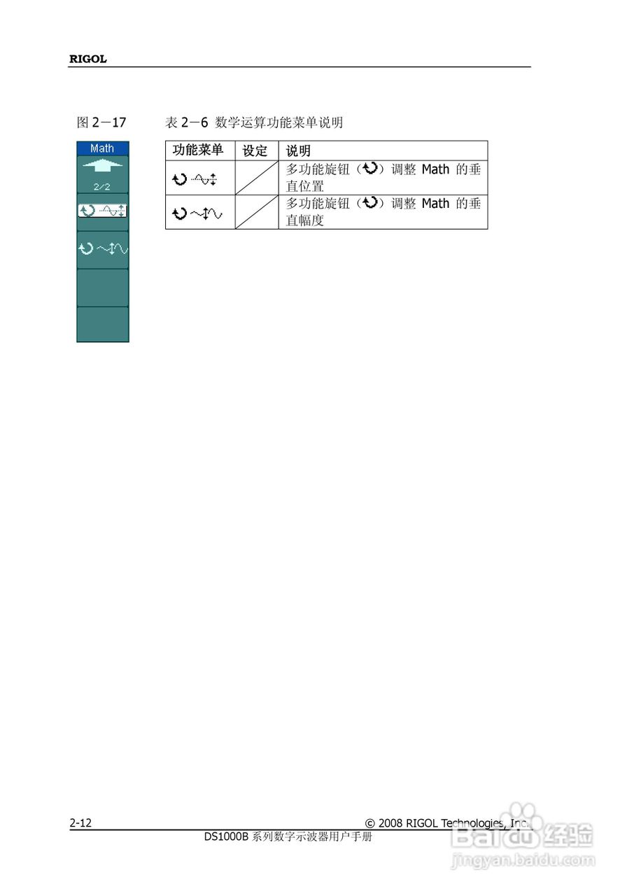 RIGOL数字示波器 DS1000B 用户手册:[4]