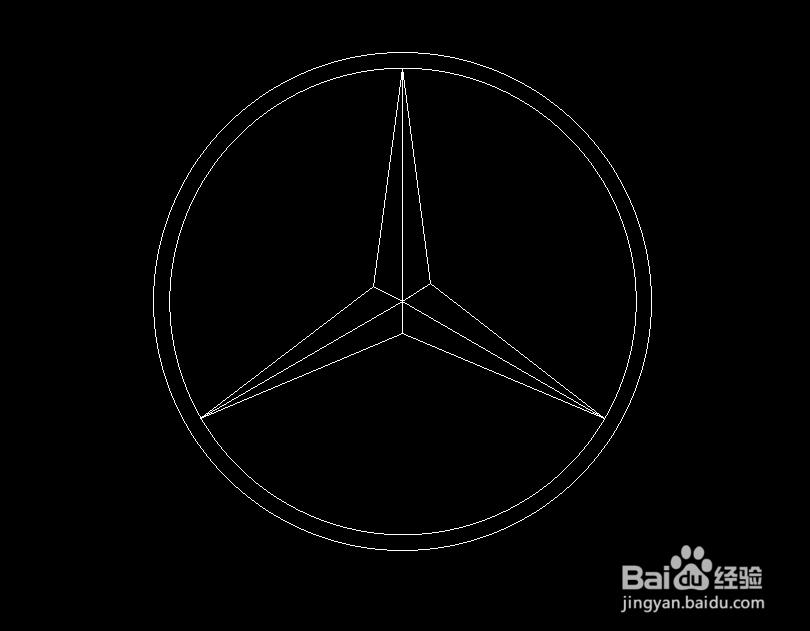 奔驰标志一笔画怎么画