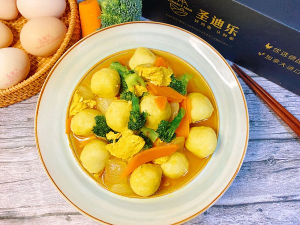 圣迪乐椰香时蔬咖喱鱼丸