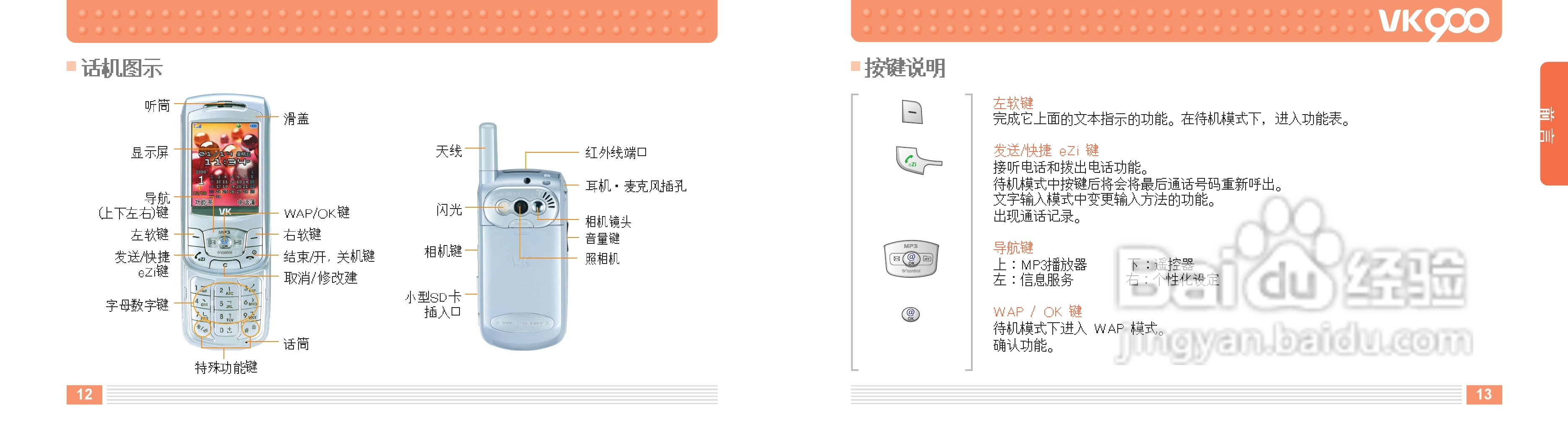 唯开VK900手机使用说明书:[1]
