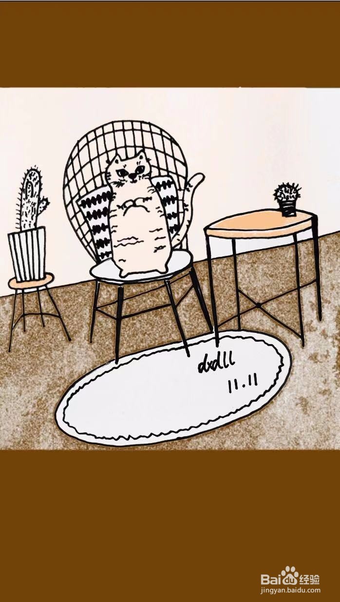 茉莉蜡笔手绘之卖萌猫咪