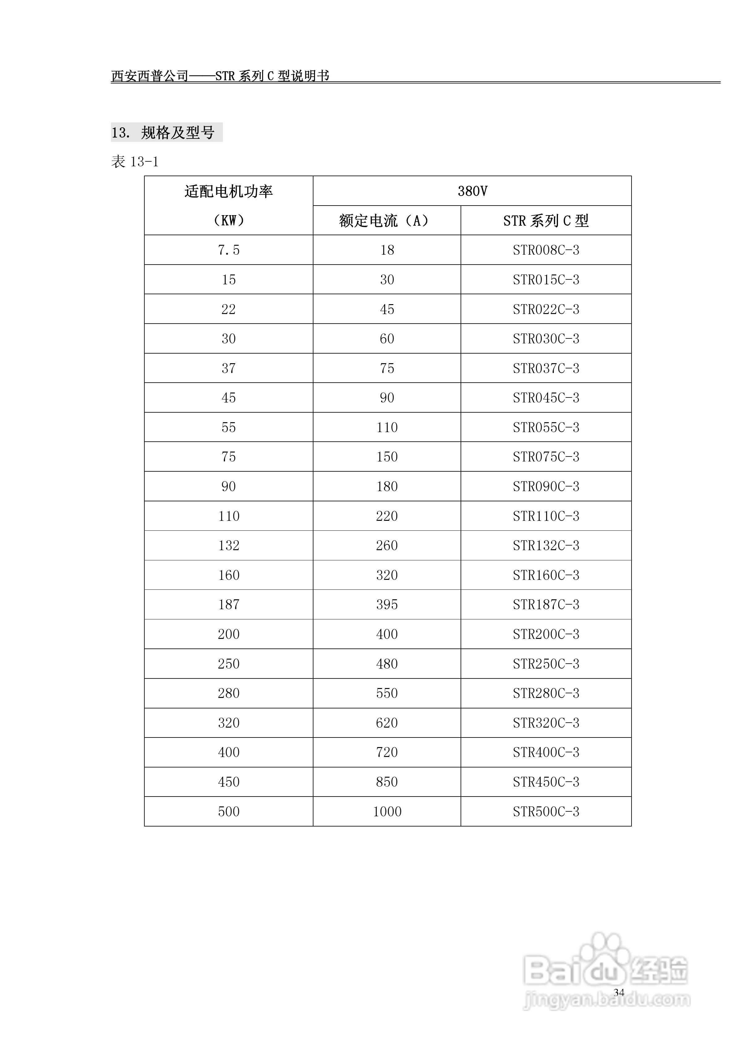 西普电子STR系列C型软起动器说明书V1.2版:[4]
