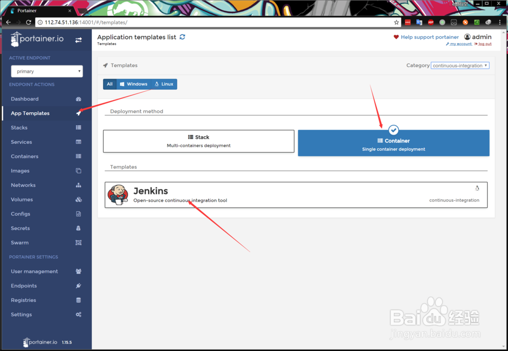 docker portainer安装jenkins