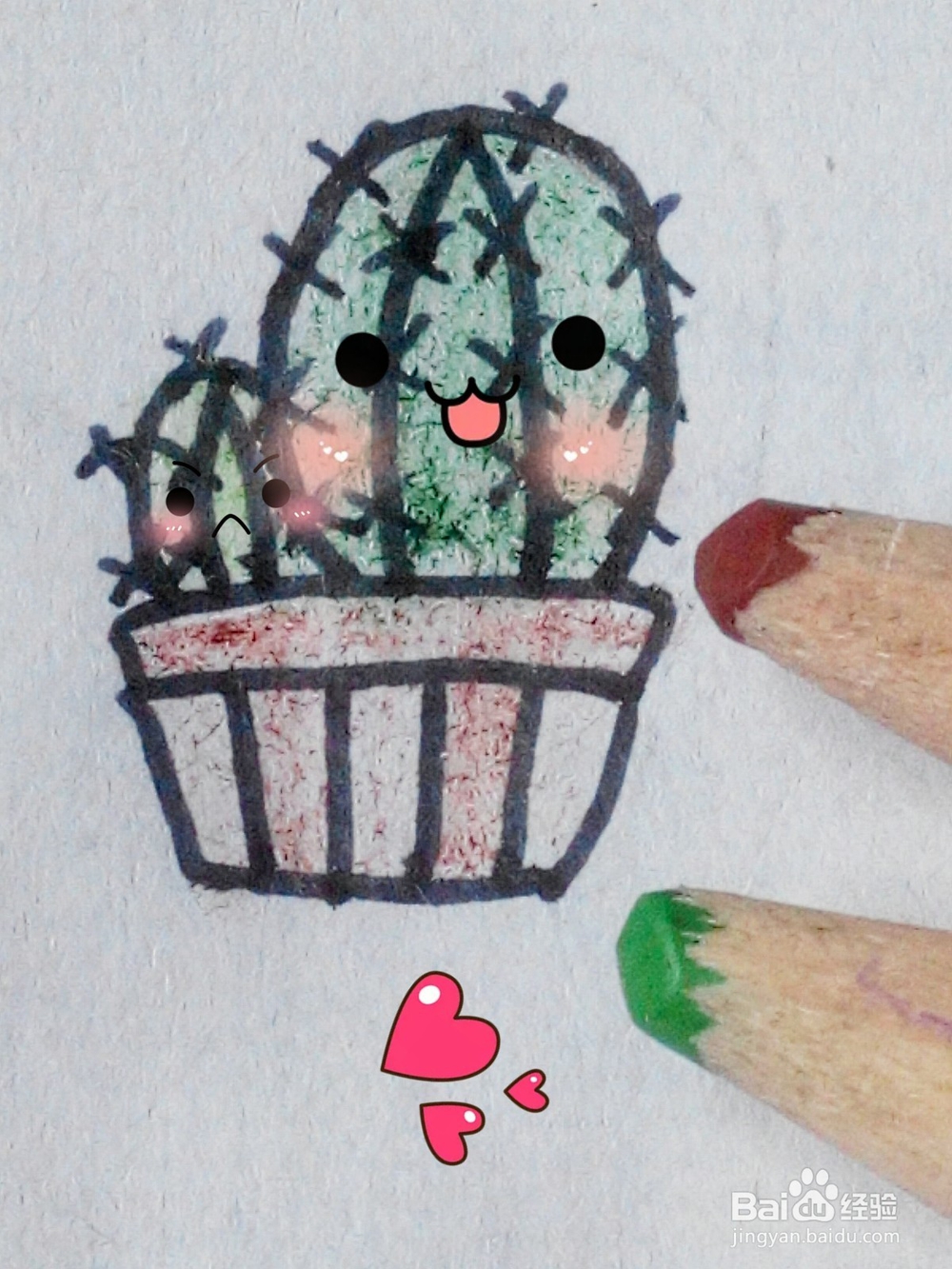 27萌萌哒仙人掌简笔画