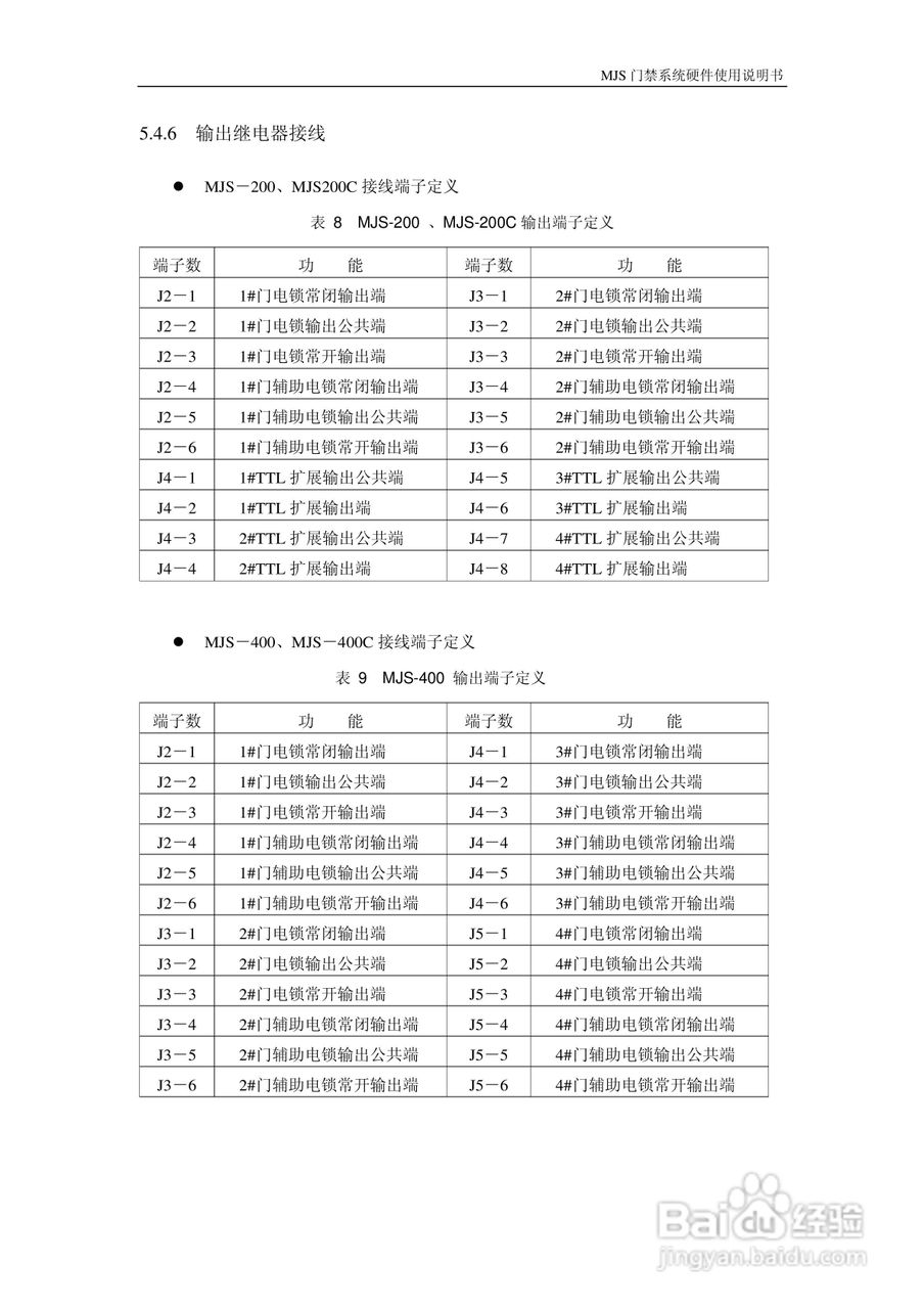 MJS-400C门禁控制器硬件说明书:[3]