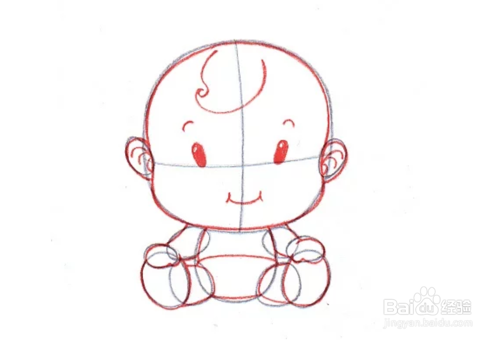 两种方法画出卡通婴儿
