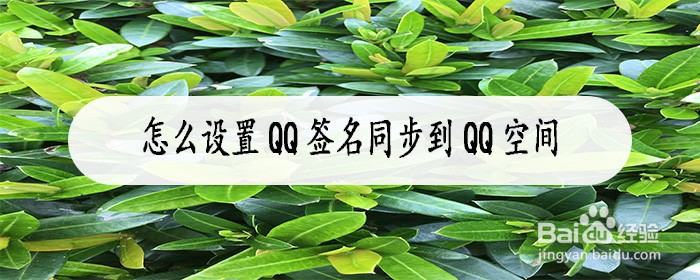 <b>怎么设置QQ签名同步到QQ空间</b>