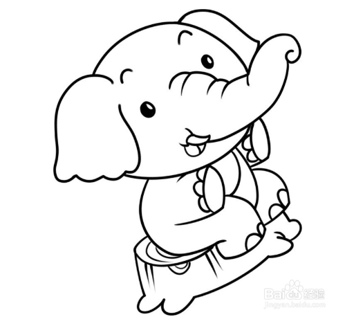 简笔画:沉稳的骆驼和小象绘画步骤