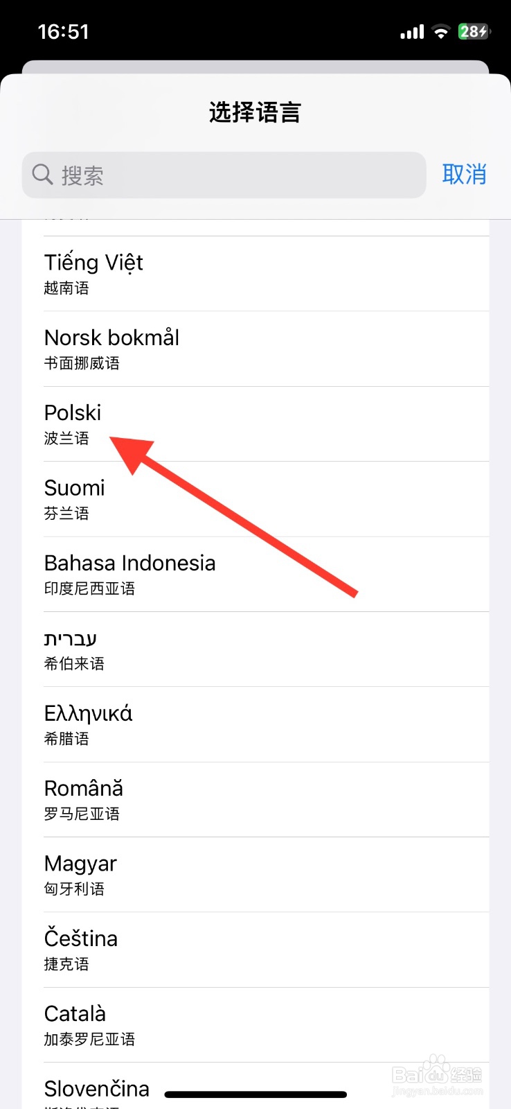 iPhone【波兰语】语言设为首选语言