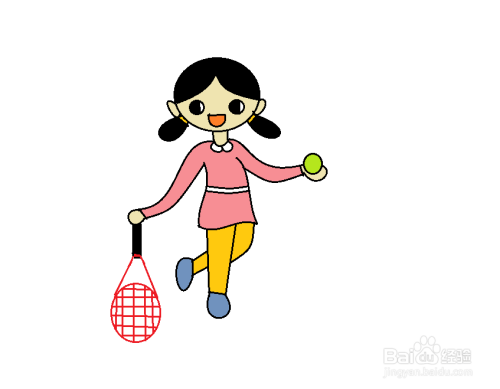 怎么画打网球的女生