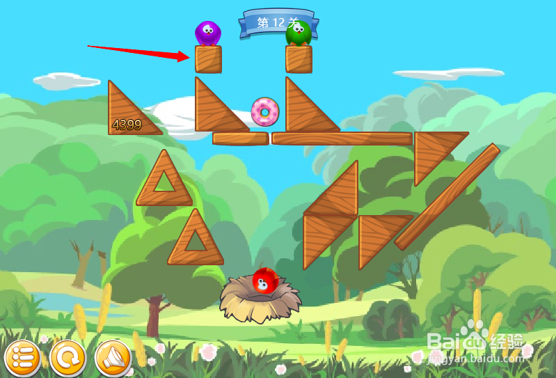 小游戏泡泡鸟历险记第12关