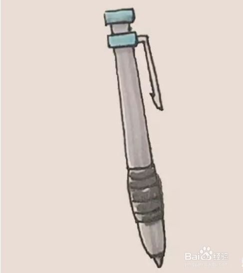 简笔画 学习用品圆珠笔的简单画法 百度经验