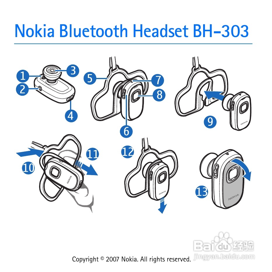 Nokia蓝牙耳机BH-303说明书:[1]