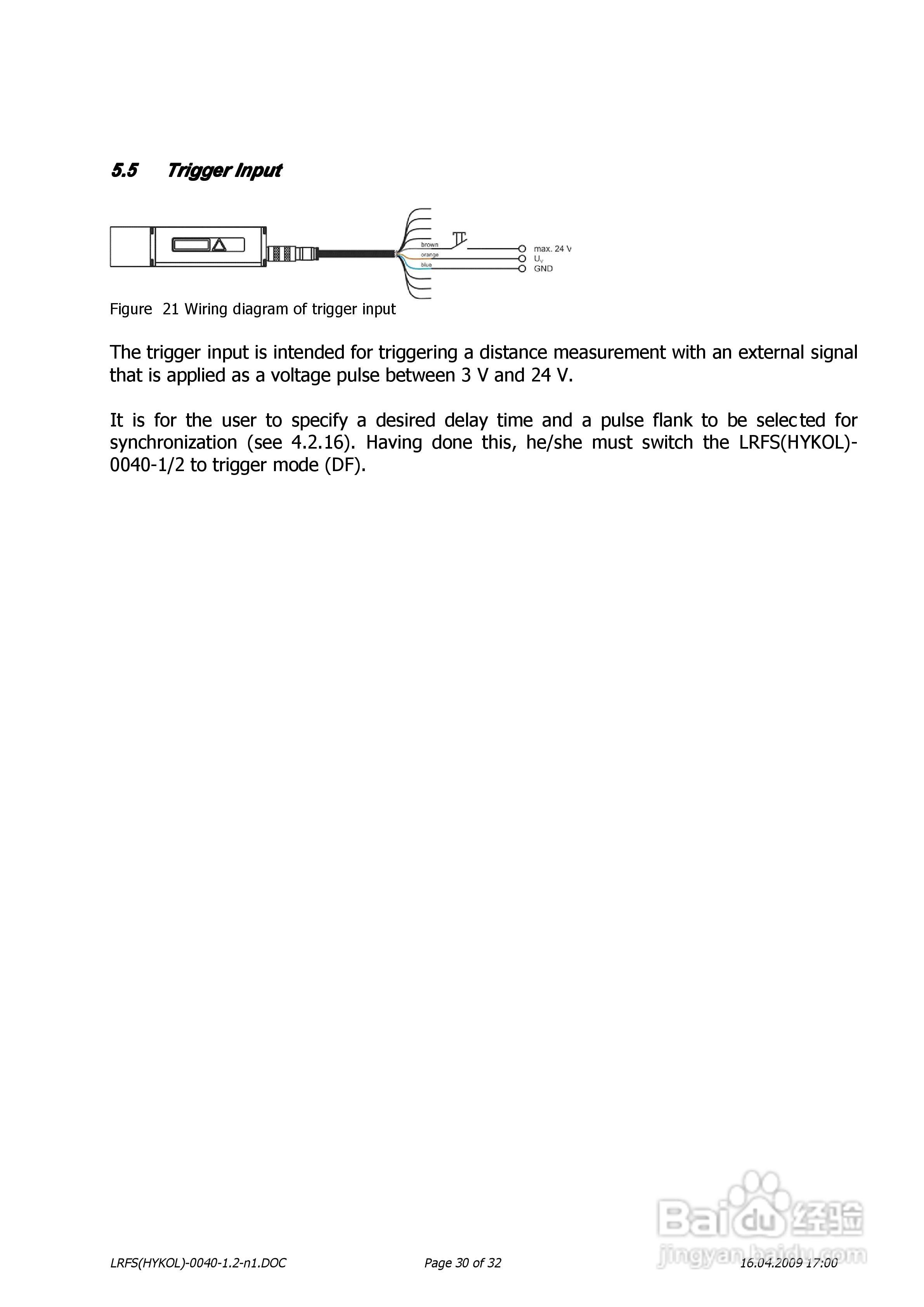 德国LRFS-0040系列激光测距传感器操作说明书:[3]