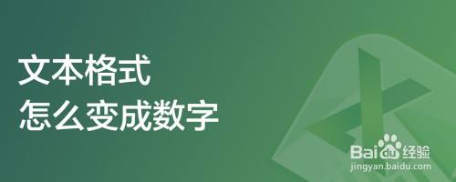 文本格式怎么变成数字
