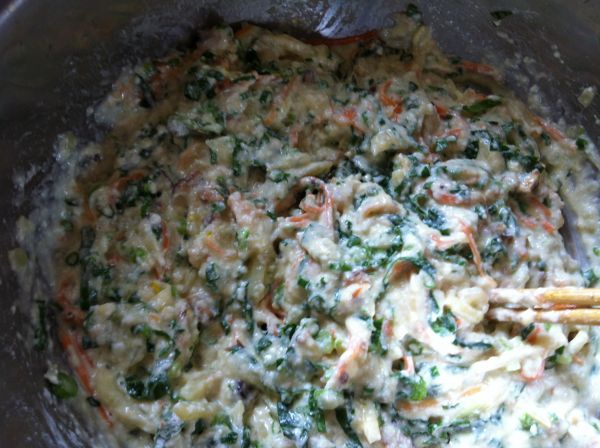 鸡蛋豆腐青菜饼