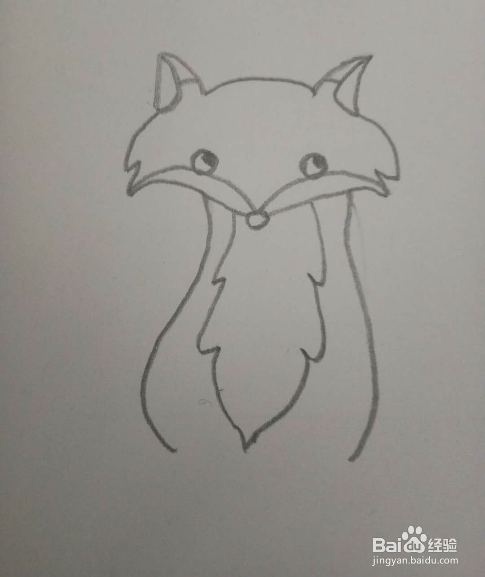 画简笔画狐狸的第四种画法