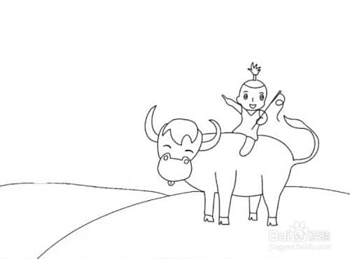 牧童遥指杏花村怎么画