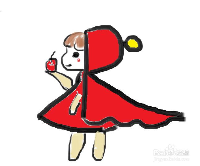 画图工具怎么画一个小红帽
